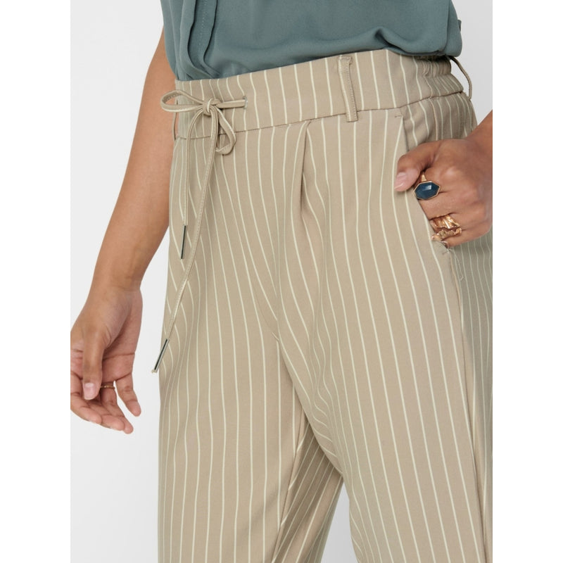 ONLY ONLY dame bukser ONLPOPTRASH STRIPE Pant Humus W. CLOUD DANCER