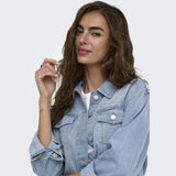 ONLY ONLY dame jakke ONLMIKA Denim Jacket Light Blue Denim