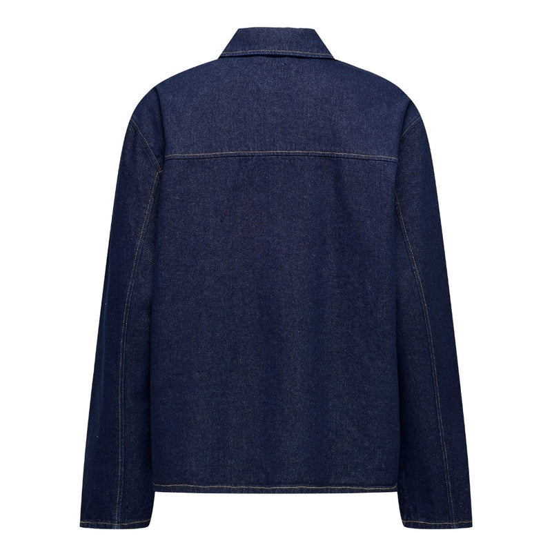 ONLY ONLY dame jakke ONLTHILLE Jacket Dark Blue Denim Rinse