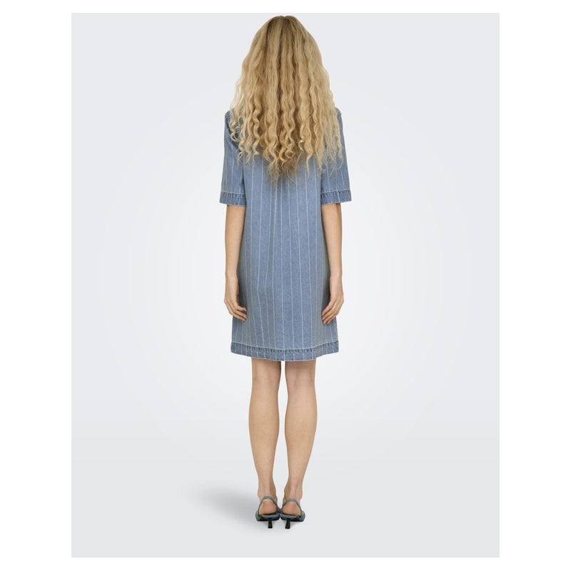 ONLY ONLY dame kjole ONLASTA Dress Light Blue Denim STRIPE