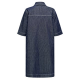 ONLY ONLY dame kjole ONLBELLE Dress Dark Blue Denim STRIPE