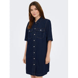 ONLY ONLY dame kjole ONLBELLE Dress Dark Blue Denim Rinse