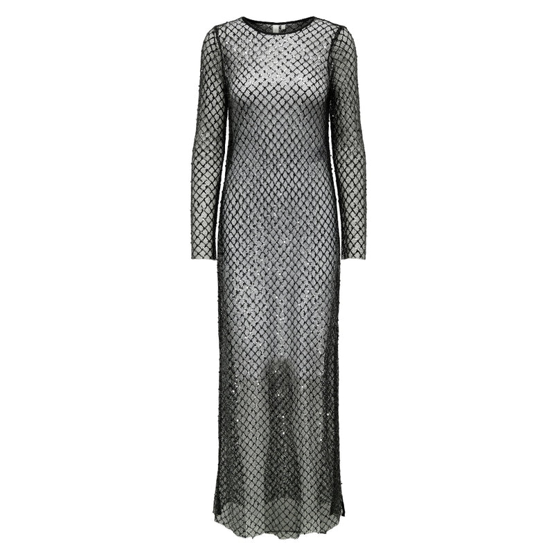 ONLY ONLY dame kjole ONLDONNA Dress Black SEQUINS= BLACK AND SILVER