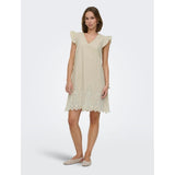 ONLY ONLY dame kjole ONLTULUM Dress LONG Olive Gray BRIGHT WHITE