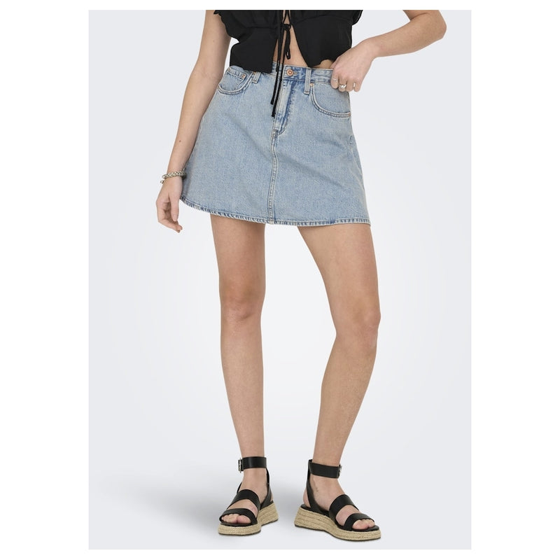 ONLY ONLY dame nederdel ONLEDEN Skirt Light Blue Denim