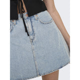 ONLY ONLY dame nederdel ONLEDEN Skirt Light Blue Denim