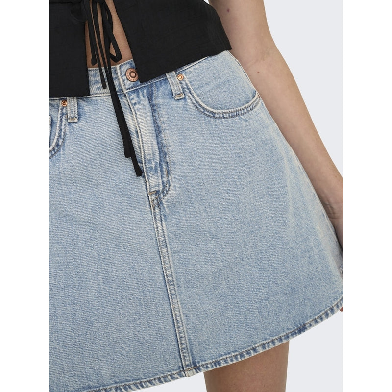 ONLY ONLY dame nederdel ONLEDEN Skirt Light Blue Denim