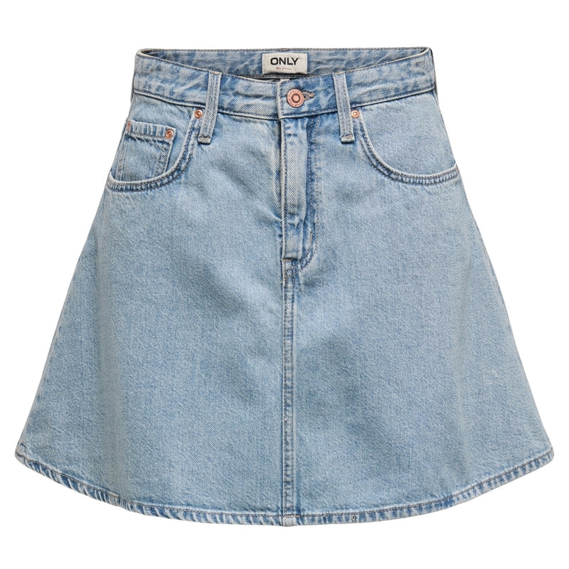 ONLY ONLY dame nederdel ONLEDEN Skirt Light Blue Denim