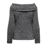 ONLY ONLY dame off shoulder strik ONLMARIE Knit Medium grey melange