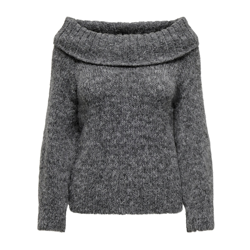 ONLY ONLY dame off shoulder strik ONLMARIE Knit Medium grey melange