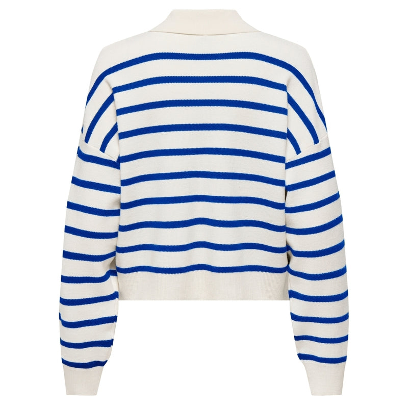 ONLY ONLY dame polo ONLLUCY Knit Cloud Dancer Surf The Web