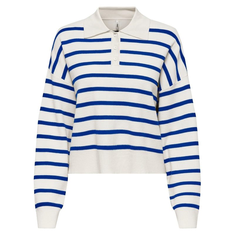 ONLY ONLY dame polo ONLLUCY Knit Cloud Dancer Surf The Web