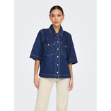 ONLY ONLY dame skjorte ONLBELLE Shirt Dark Blue Denim