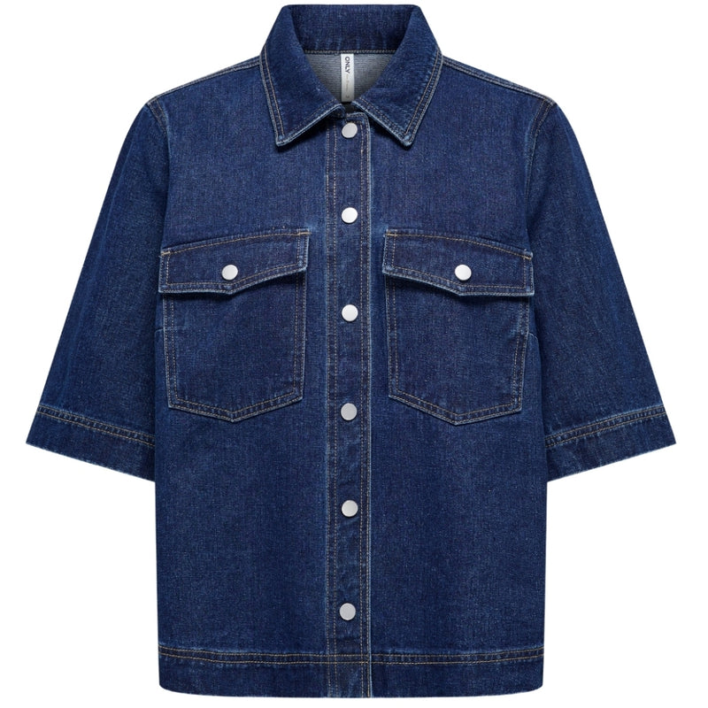 ONLY ONLY dame skjorte ONLBELLE Shirt Dark Blue Denim