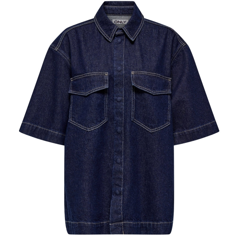 ONLY ONLY dame skjorte ONLSOPHIE Shirt Dark Blue Denim Rinse