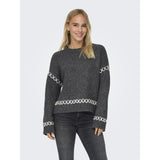 ONLY ONLY dame strik ONLAMANDA Knit Dark Grey Melange Cloud Dancer