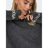 ONLY ONLY dame strik ONLAMANDA Knit Dark Grey Melange Cloud Dancer