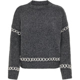 ONLY ONLY dame strik ONLAMANDA Knit Dark Grey Melange Cloud Dancer