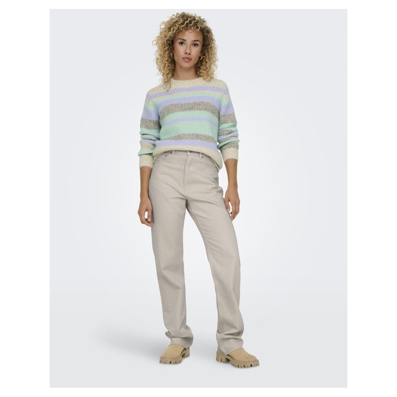 ONLY ONLY dame strik ONLMAGGIE Knit Birch Picante/Aqua Sky/Pastel Lilac