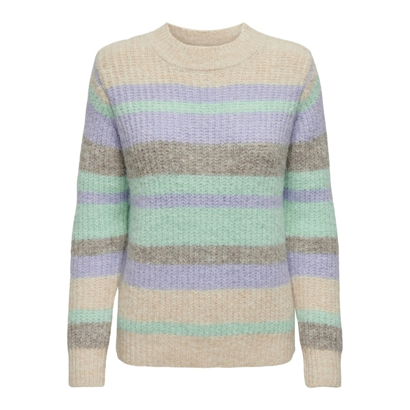 ONLY ONLY dame strik ONLMAGGIE Knit Birch Picante/Aqua Sky/Pastel Lilac