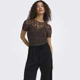 ONLY ONLY dame t-shirt ONLALBA T-shirt Seal Brown