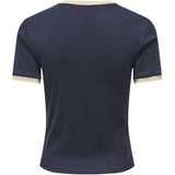 ONLY ONLY dame t-shirt ONLBINA T-shirt Night Sky Biscotfi contrast
