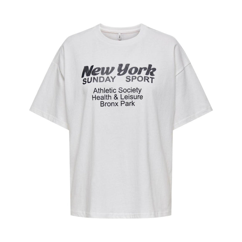 ONLY ONLY dame t-shirt ONLCASSIE T-shirt Bright White New york + labels brooklyn