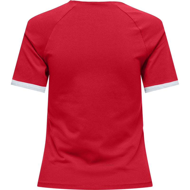 ONLY ONLY dame t-shirt ONLCHOICE T-shirt True Red 95 logo bright white