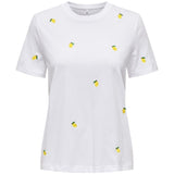 ONLY ONLY dame t-shirt ONLKETTY T-shirt Bright White Lemon