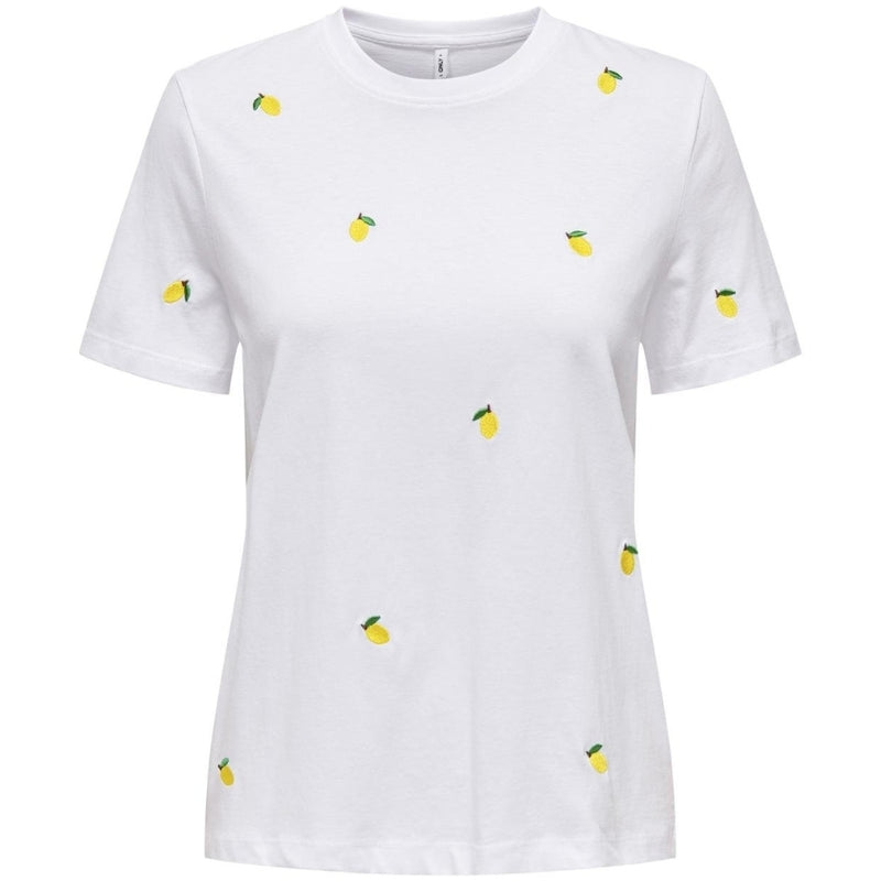 ONLY ONLY dame t-shirt ONLKETTY T-shirt Bright White Lemon