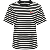ONLY ONLY dame t-shirt ONLLIVINA Top Black Cloud dancer cherry emb chest