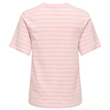 ONLY ONLY dame t-shirt ONLLIVINA Top Rosy Touch Cloud dancer raspberry emb ches
