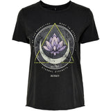 ONLY ONLY dame t-shirt ONLLUCY T-shirt Black LOTUS