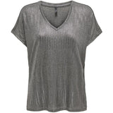 ONLY ONLY dame top ONLMIRANDA Top Dark Grey Melange Gun metallic