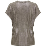 ONLY ONLY dame top ONLMIRANDA Top Humus Melange + silver metallic