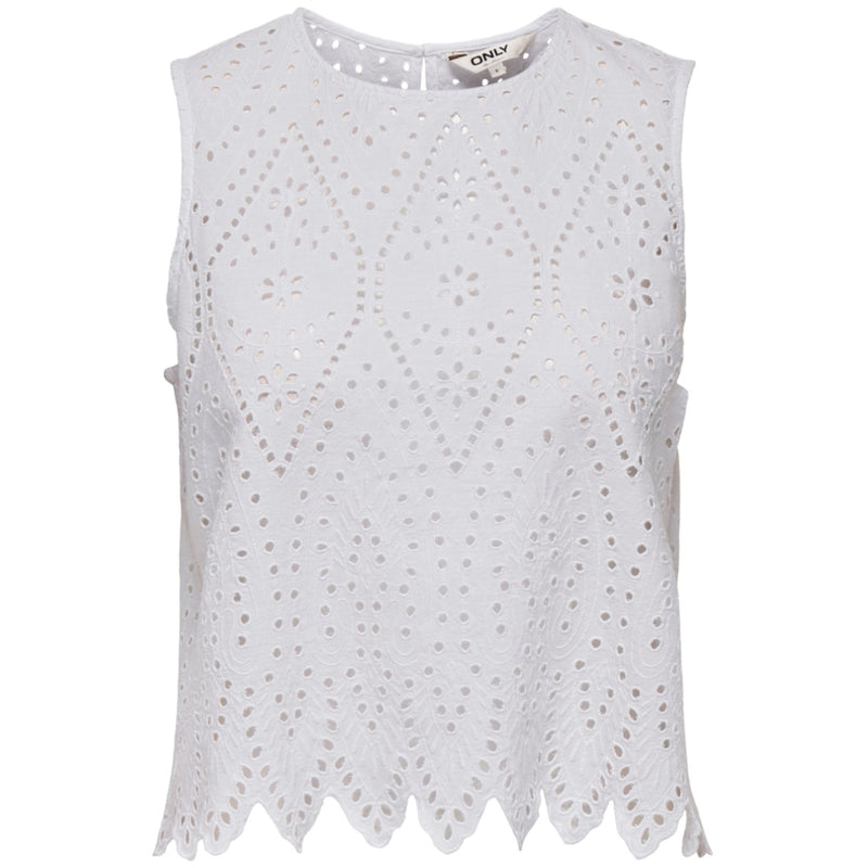 ONLY ONLY dame top ONLTULUM Top Bright White BRIGHT WHITE EMB.