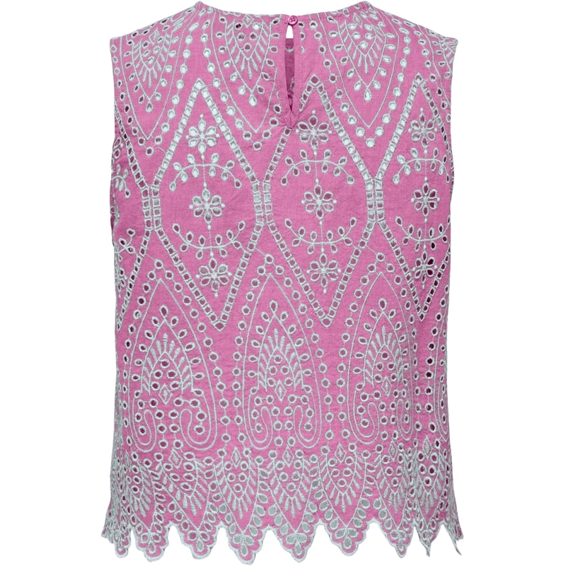 ONLY ONLY dame top ONLTULUM Top Fuchsia Pink BRIGHT WHITE EMB.