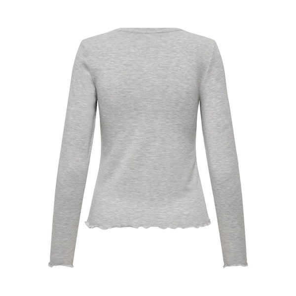 ONLY Onely dame langærmet top ONLVIRRO Top Light Grey Melange