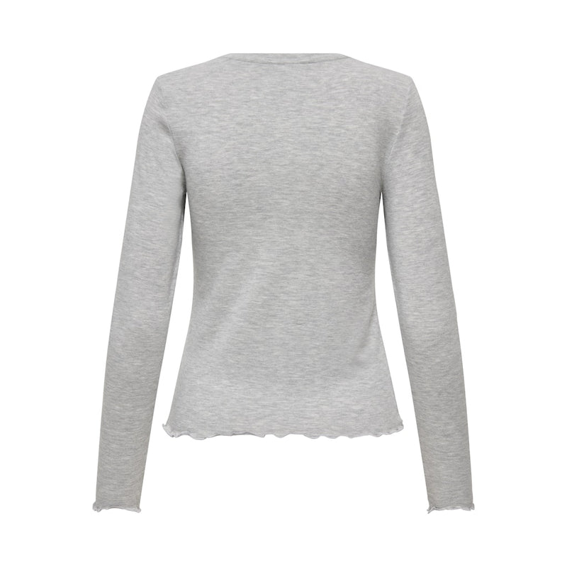 ONLY Onely dame langærmet top ONLVIRRO Top Light Grey Melange