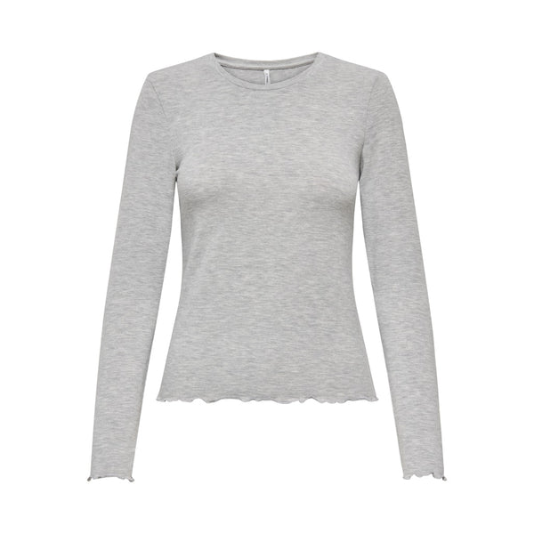 ONLY Onely dame langærmet top ONLVIRRO Top Light Grey Melange