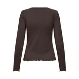 ONLY Onely dame langærmet top ONLVIRRO Top Seal Brown