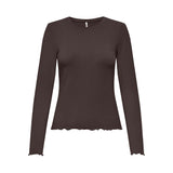 ONLY Onely dame langærmet top ONLVIRRO Top Seal Brown