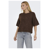 ONLY Only dame striktrøje ONLAZU Knit Seal Brown