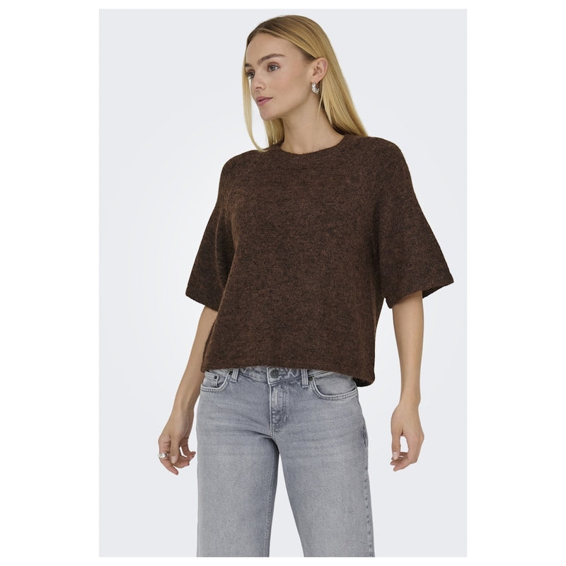 ONLY Only dame striktrøje ONLAZU Knit Seal Brown