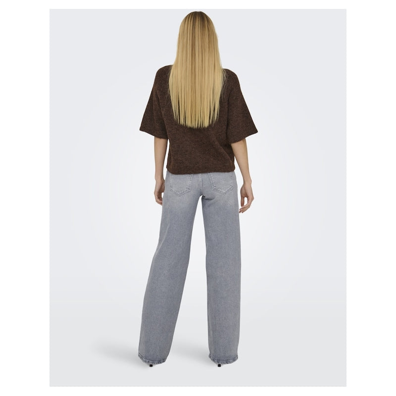 ONLY Only dame striktrøje ONLAZU Knit Seal Brown