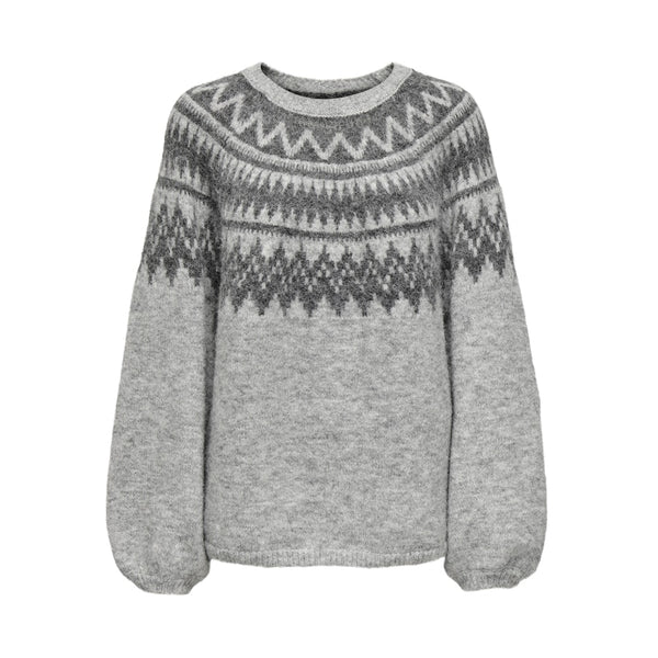 ONLY Only dame striktrøje ONLREYKJA Knit Light Grey Melange