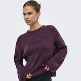 ONLY Only dame striktrøje ONLSIMONI Pullover Mauve Wine MELANGE