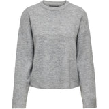 ONLY Only dame striktrøje ONLSIMONI Pullover Medium grey melange