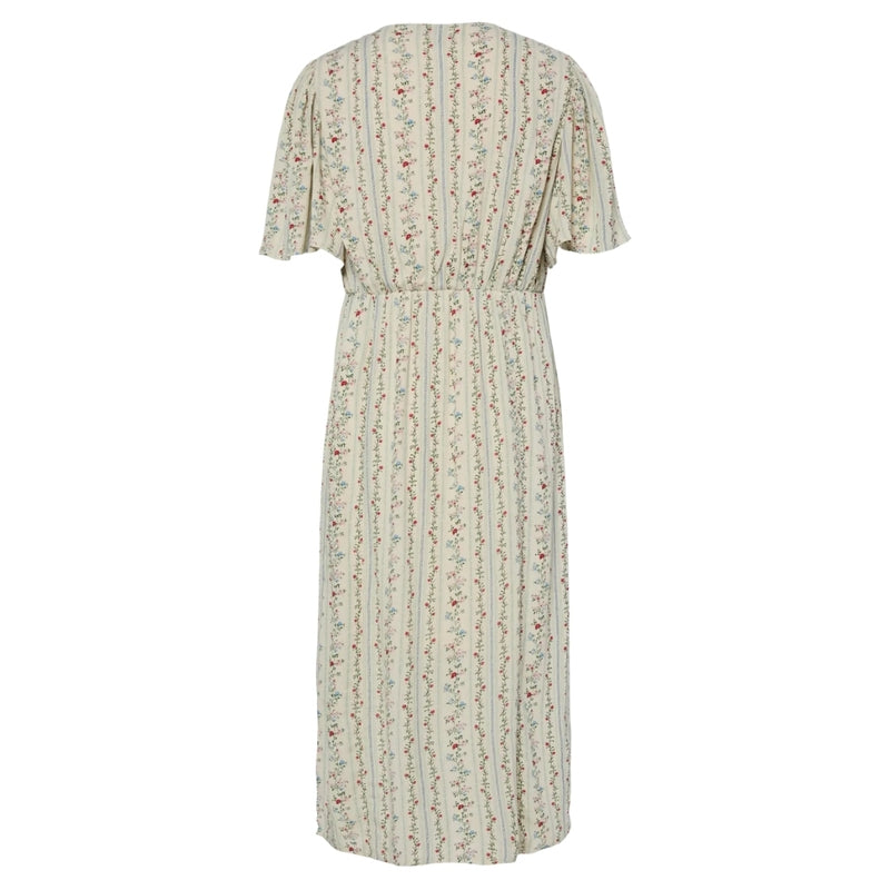 PIECES PIECES DAME KJOLE PCTAITLYN Dress Birch Striped Flower