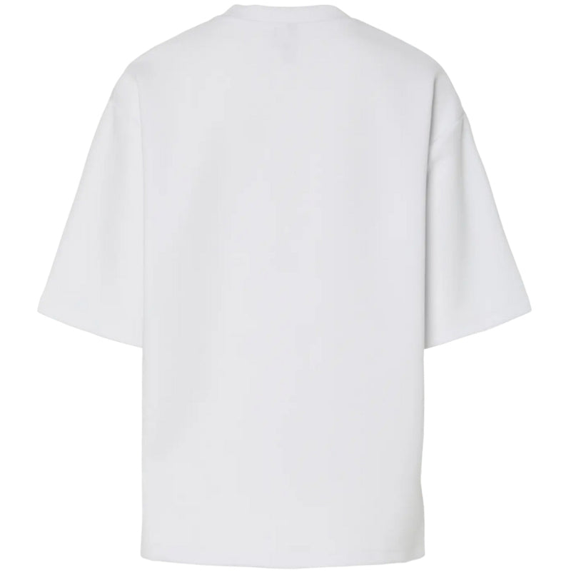 PIECES PIECES DAME T-SHIRT PCMUNA T-shirt Bright White Black Embroidery